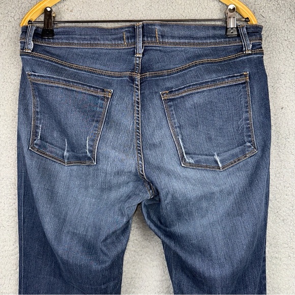 Free People Jeans Womens 31 Blue Vintage Straight Fit Whiskering Distressed - Picture 6 of 11